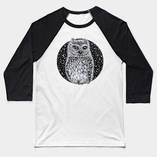 owl with starry night Baseball T-Shirt